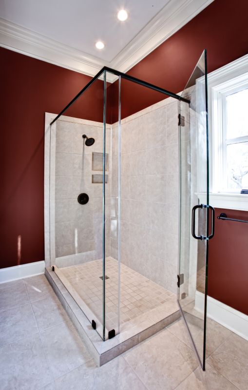 Contemporary Shower with Frameless Glass